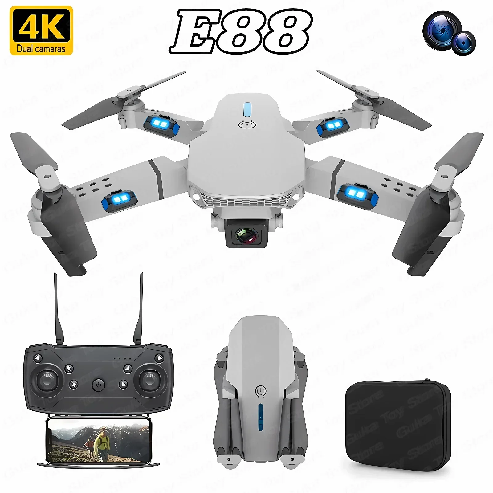 E88 Pro WIFI FPV Drone Wide An - Drone Cinematic 评论和价格